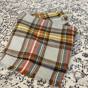 Plaid blanket scarf